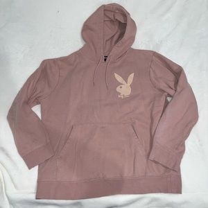 Dusty pink playboy hoodie
